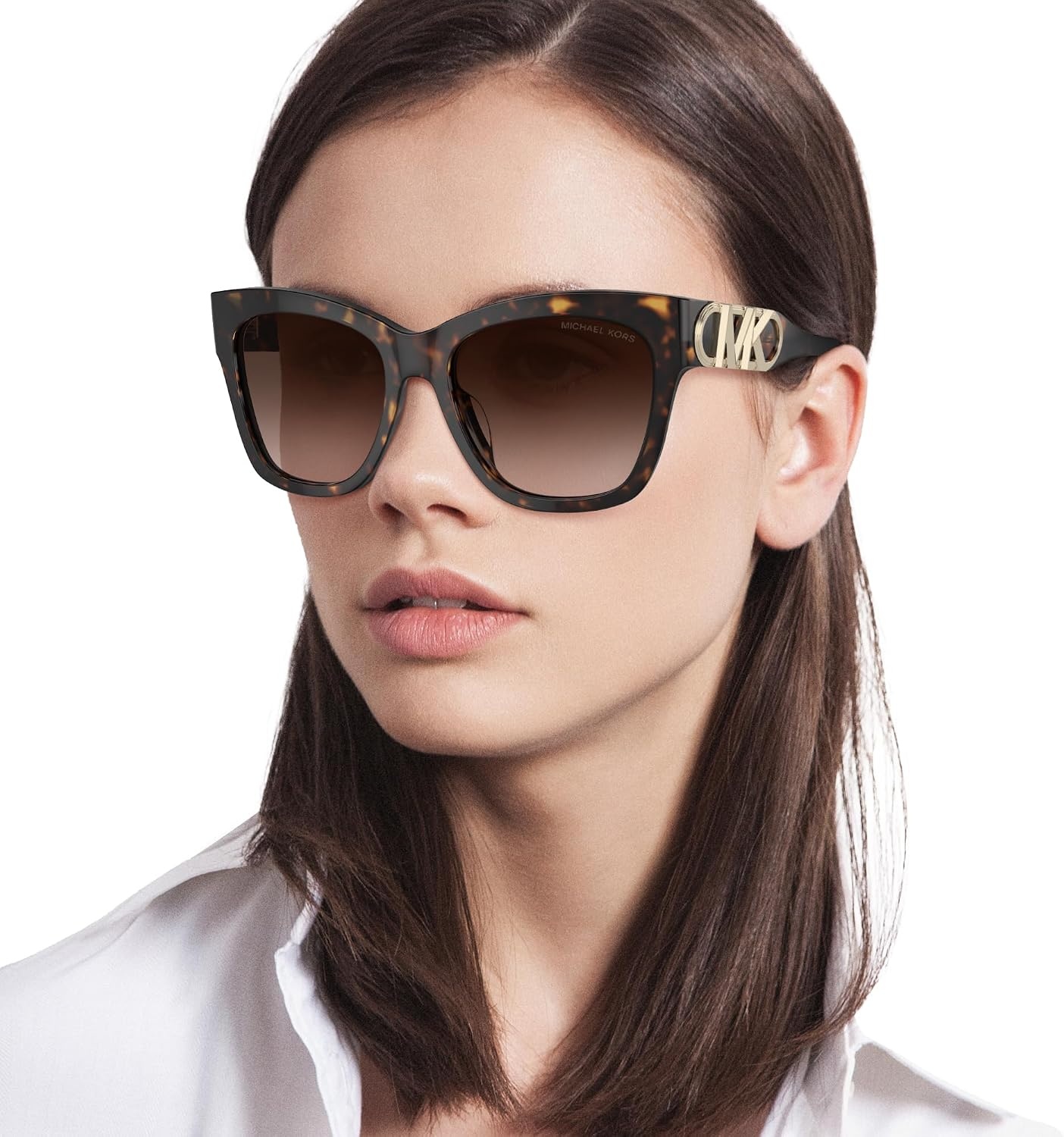 image:imageMichael Kors Womens MK2182U Empire Square Universal Fit Square SunglassesDark TortoiseBrown Gradient