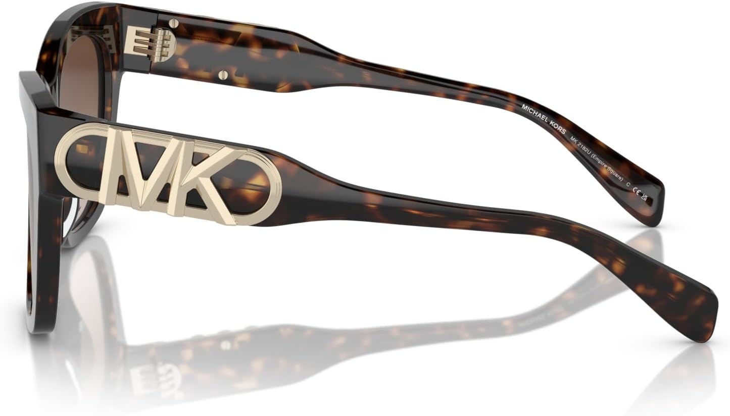 image:imageMichael Kors Womens MK2182U Empire Square Universal Fit Square SunglassesDark TortoiseBrown Gradient