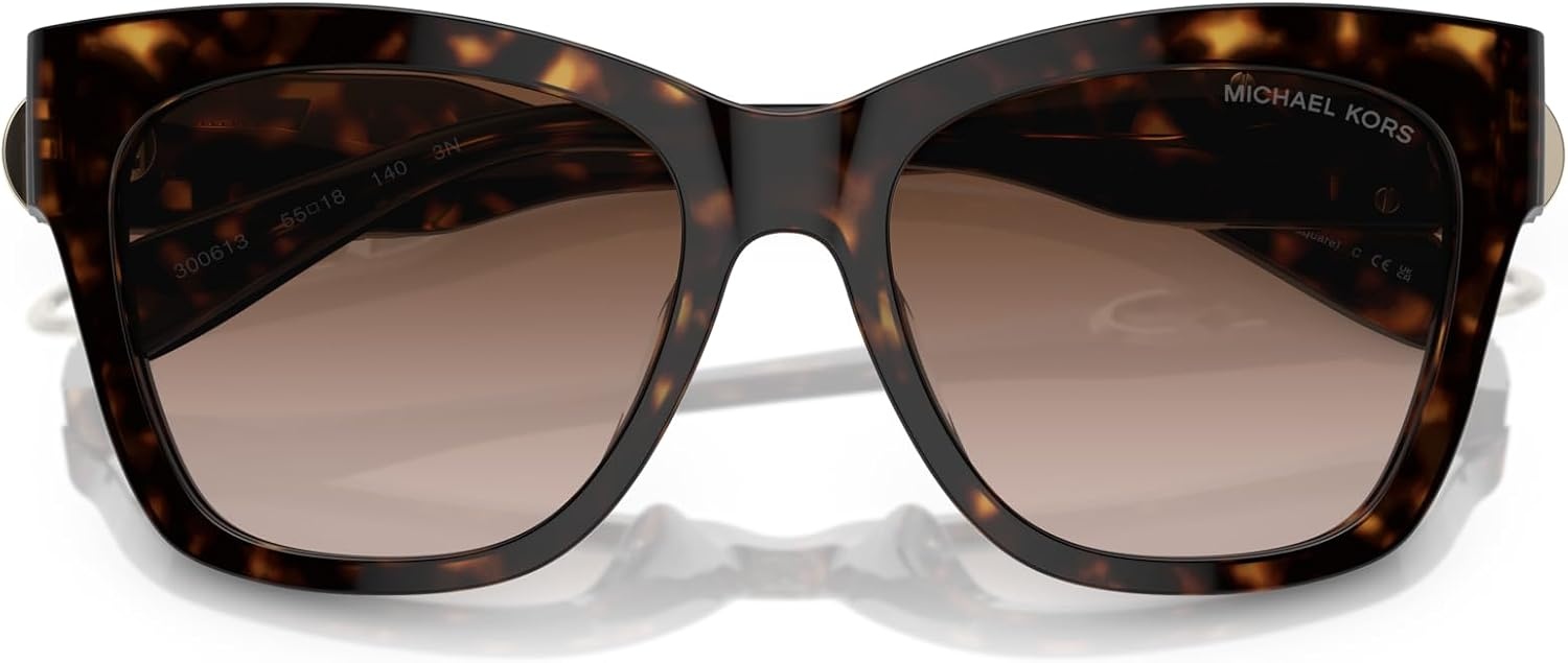 image:imageMichael Kors Womens MK2182U Empire Square Universal Fit Square SunglassesDark TortoiseBrown Gradient