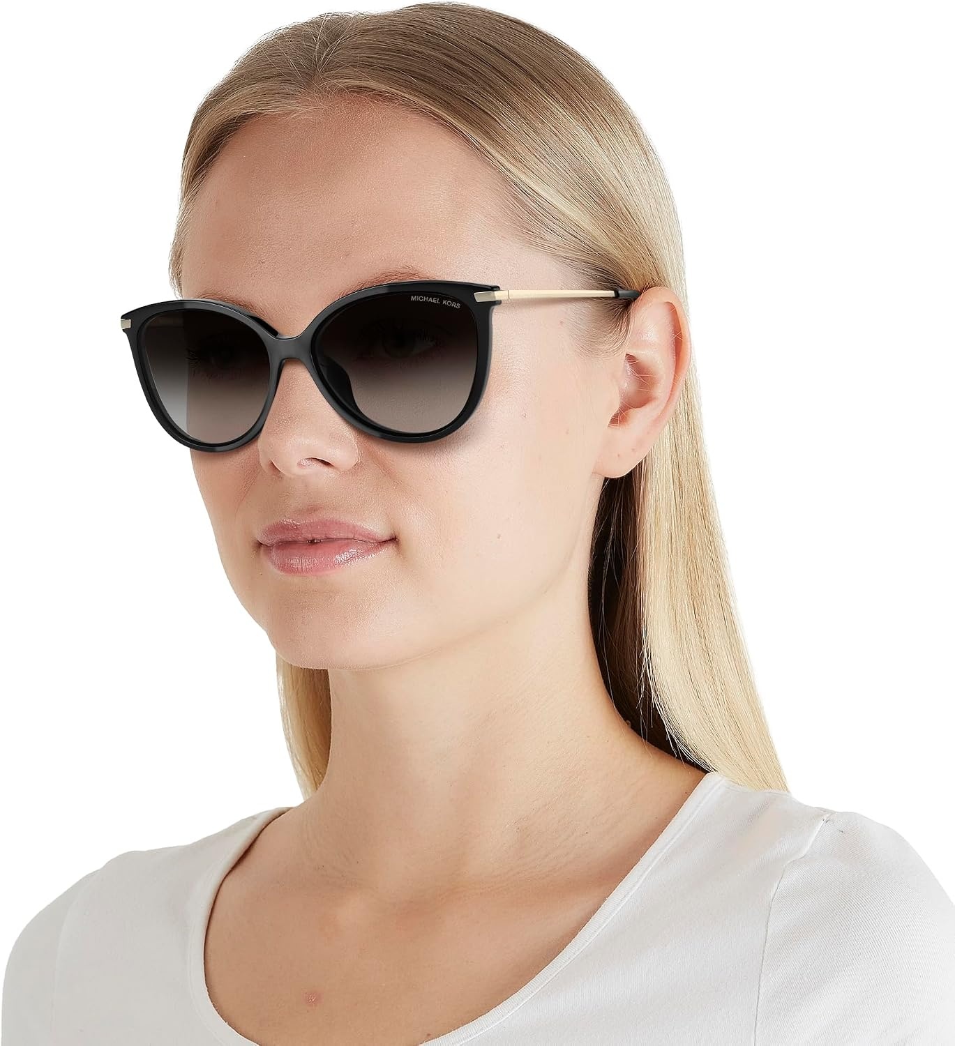 image:imageMichael Kors Womens MK2184U Dupont Universal Fit Cat Eye SunglassesBlackDark Grey Gradient