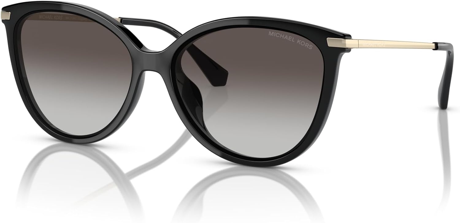 image:imageMichael Kors Womens MK2184U Dupont Universal Fit Cat Eye SunglassesBlackDark Grey Gradient