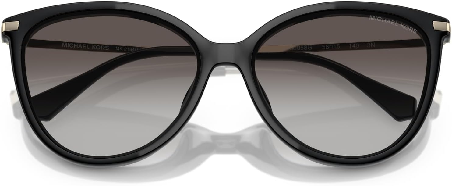 image:imageMichael Kors Womens MK2184U Dupont Universal Fit Cat Eye SunglassesBlackDark Grey Gradient