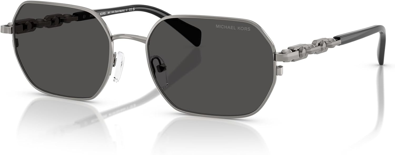 image:imageMichael Kors Womens Mk1165 Saint Martin Square SunglassesGunmetal ShinyDark Grey Solid