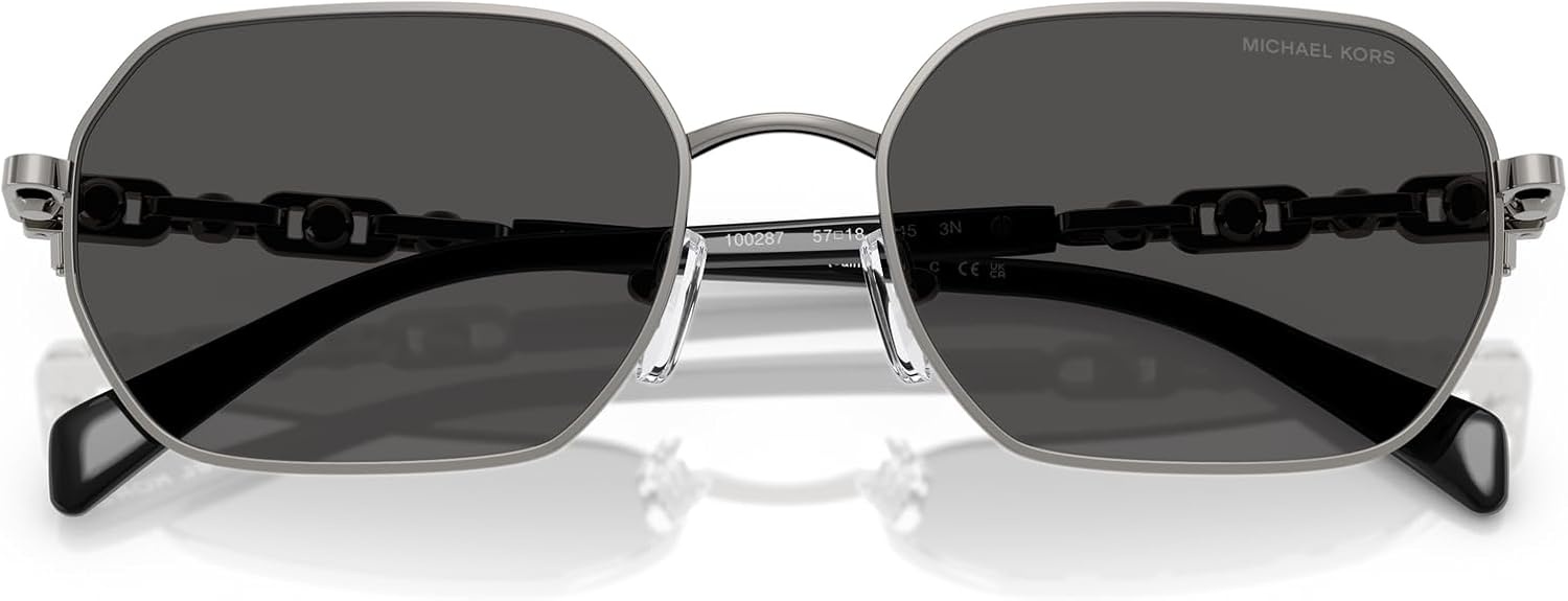 image:imageMichael Kors Womens Mk1165 Saint Martin Square SunglassesGunmetal ShinyDark Grey Solid