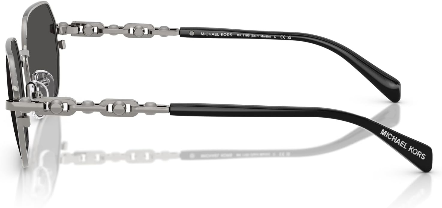 image:imageMichael Kors Womens Mk1165 Saint Martin Square SunglassesGunmetal ShinyDark Grey Solid