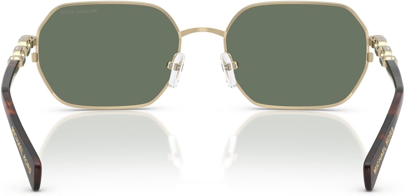 image:imageMichael Kors Womens Mk1165 Saint Martin Square SunglassesLight Gold ShinyGreen Solid