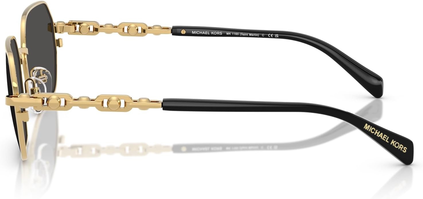 image:imageMichael Kors Womens Mk1165 Saint Martin Square SunglassesYellow Gold ShinyDark Grey Solid