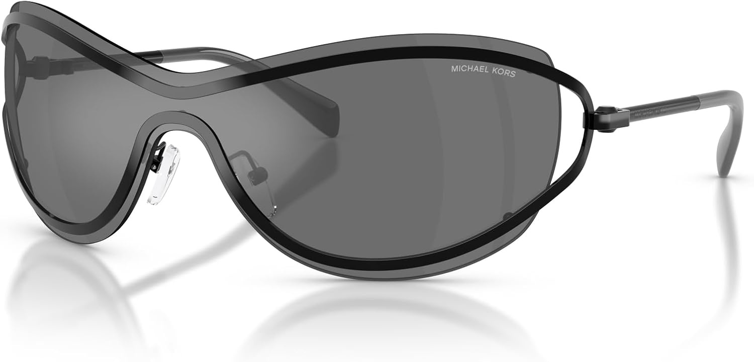 image:imageMichael Kors Womens Mk1166 La Praia Oval SunglassesBlack ShinyBlack Mirrored