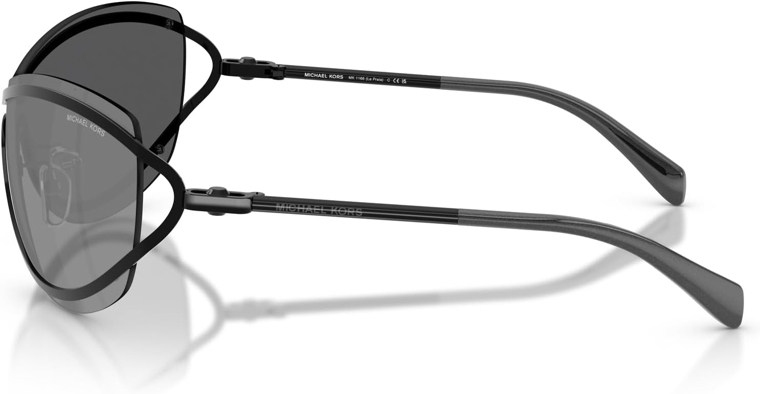 image:imageMichael Kors Womens Mk1166 La Praia Oval SunglassesBlack ShinyBlack Mirrored