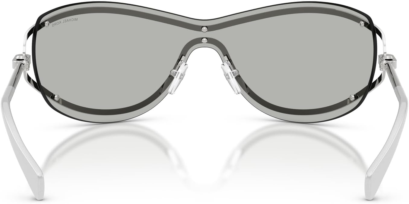 image:imageMichael Kors Womens Mk1166 La Praia Oval SunglassesSilver ShinySilver Mirrored