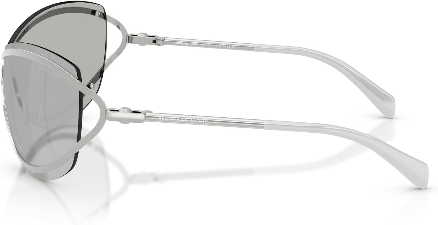 image:imageMichael Kors Womens Mk1166 La Praia Oval SunglassesSilver ShinySilver Mirrored