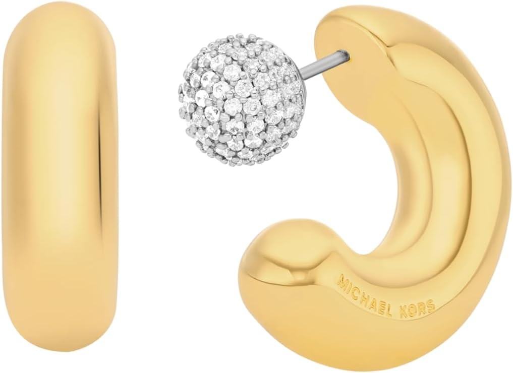 image:imageMichael Kors Womens Reversible Pav Hoop Earrings Model MKJ8510931