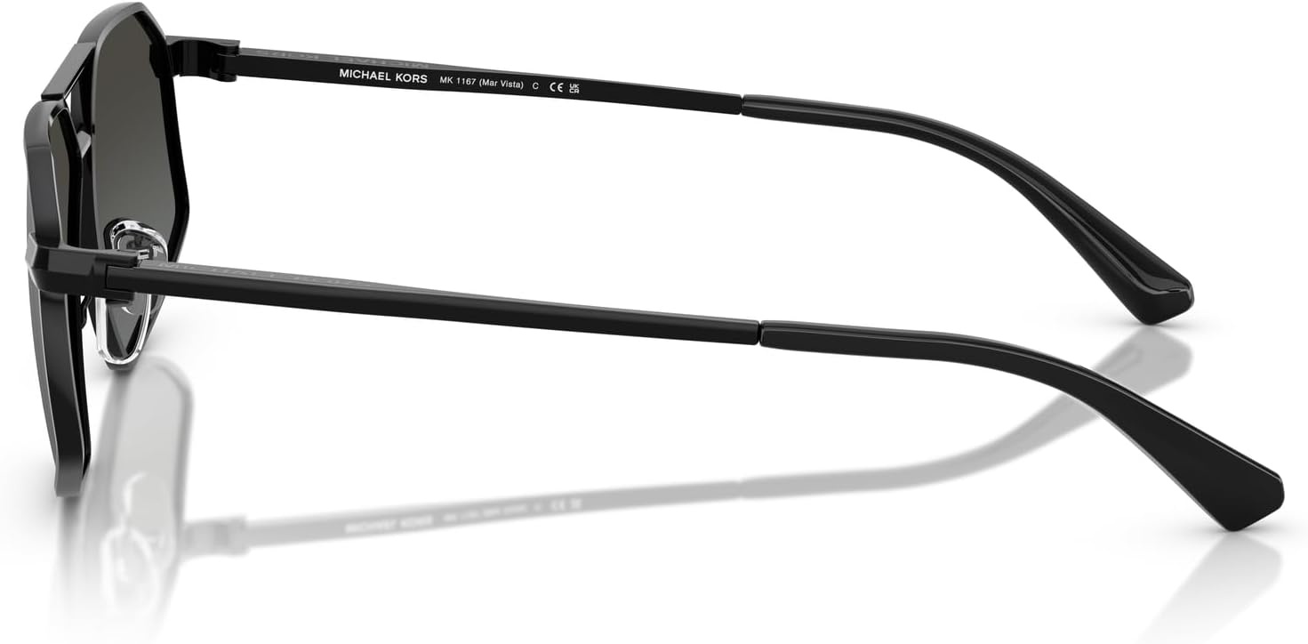 image:imageMichael Kors mens Mk1167 Mar Vista Hexagonal SunglassesBlack ShinySilver Mirrored Gradient