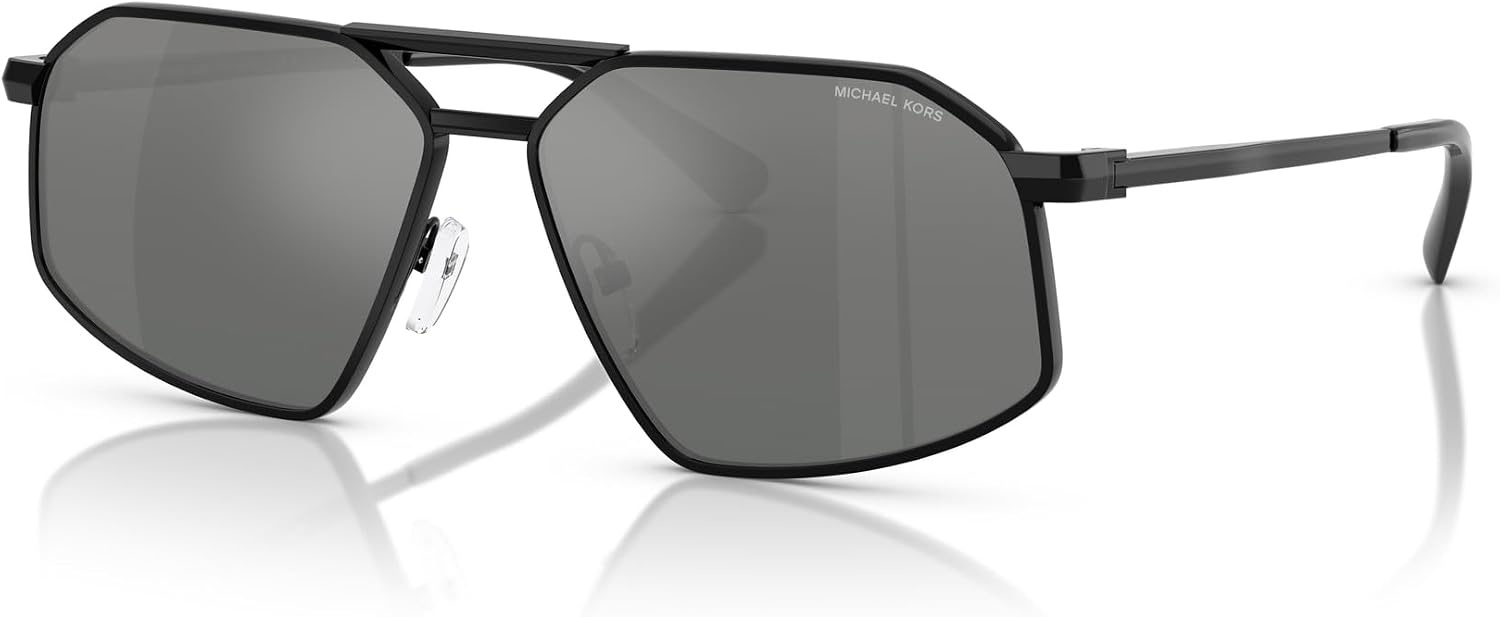 image:imageMichael Kors mens Mk1167 Mar Vista Hexagonal SunglassesBlack ShinySilver Mirrored Gradient
