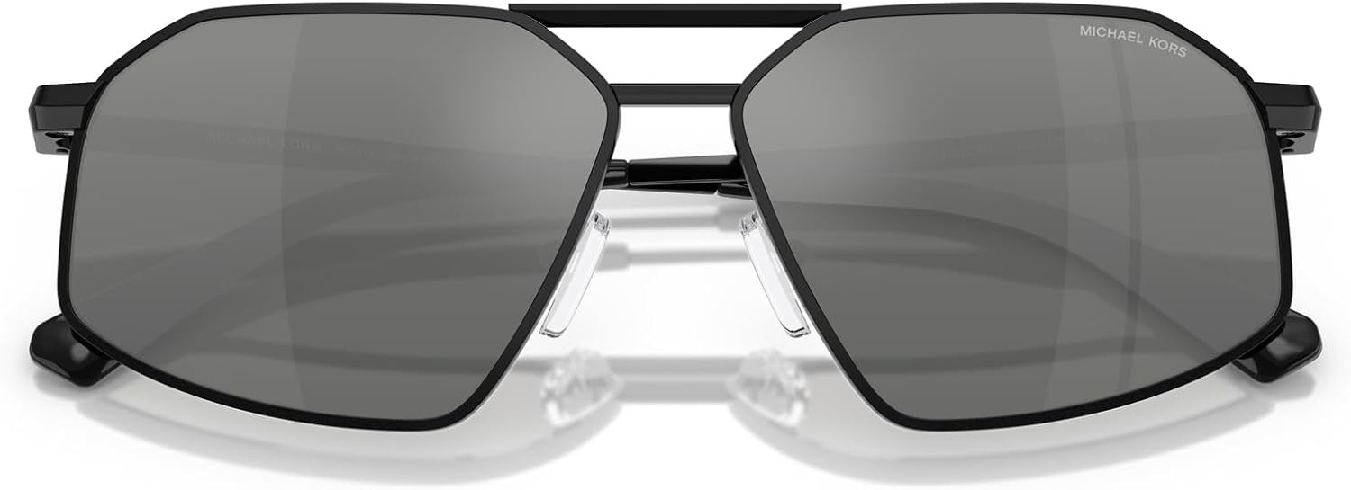 image:imageMichael Kors mens Mk1167 Mar Vista Hexagonal SunglassesBlack ShinySilver Mirrored Gradient
