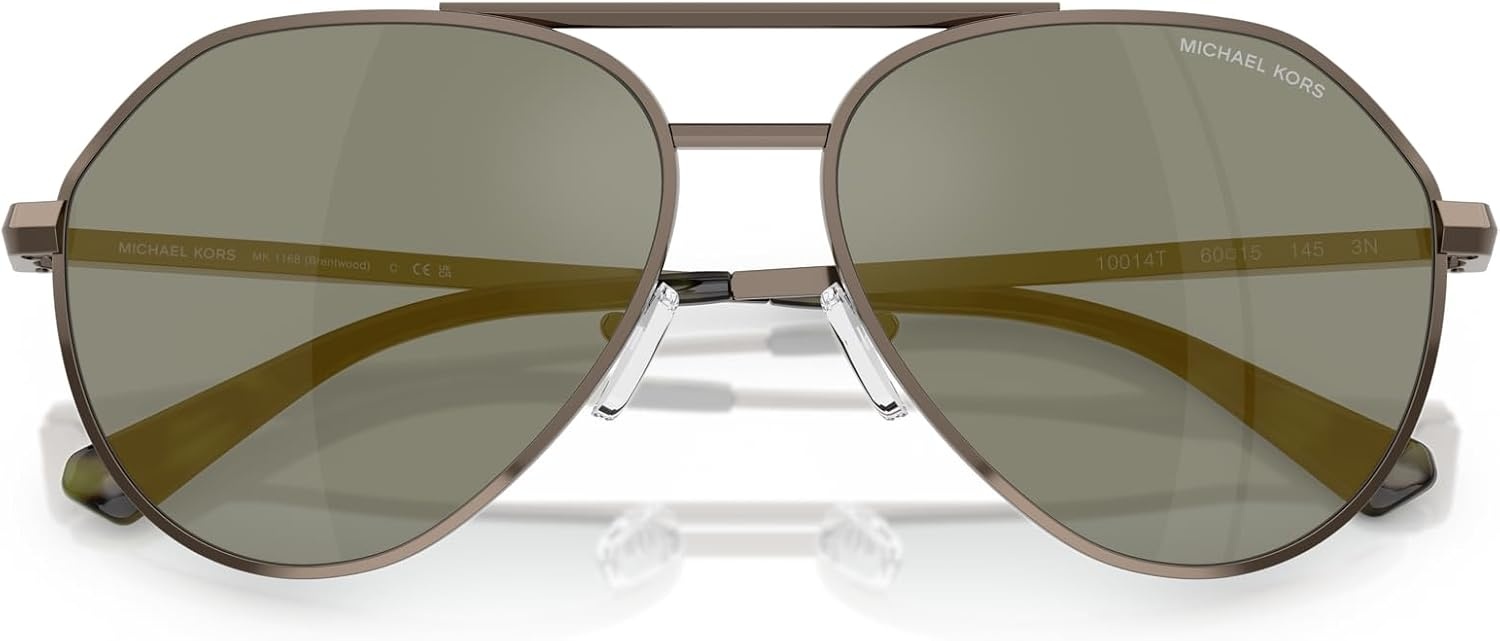 image:imageMichael Kors mens Mk1168 Brentwood Aviator SunglassesMatte HuskOlive Mirrored