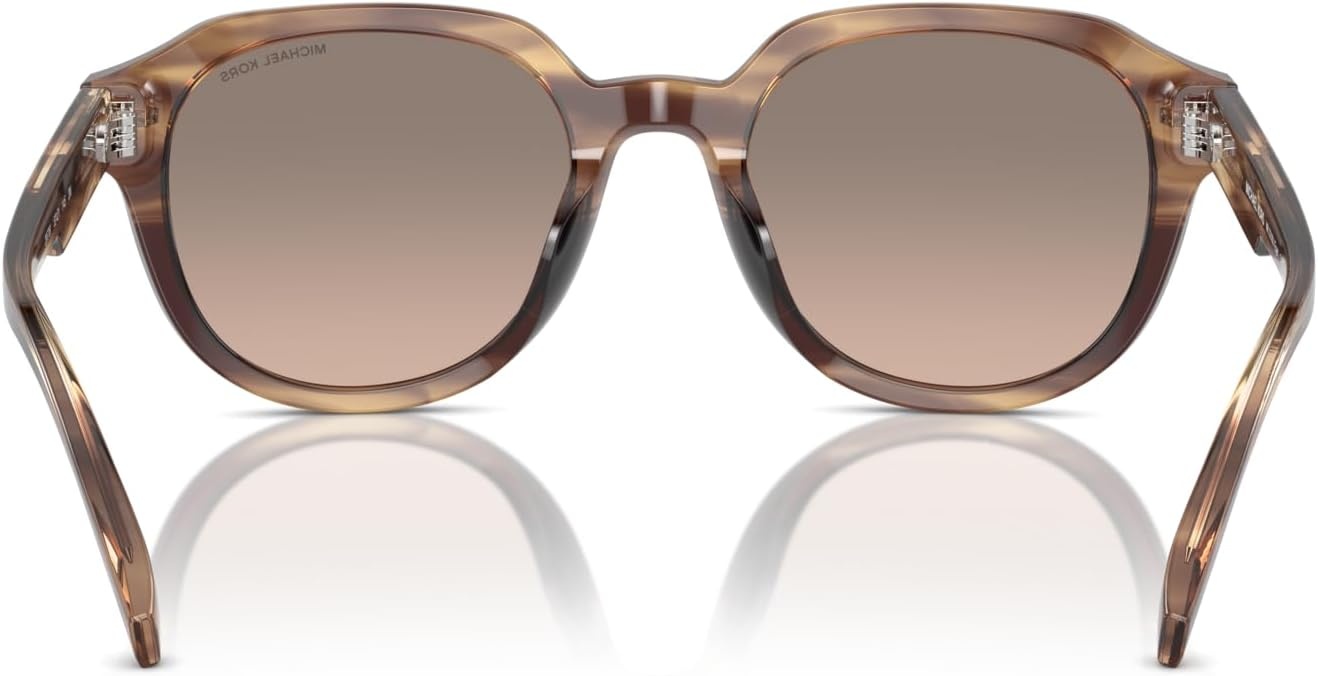 image:imageMichael Kors mens Mk2216u Eger Universal Fit Round SunglassesBrown HornBrown Gradient Black Mirrored