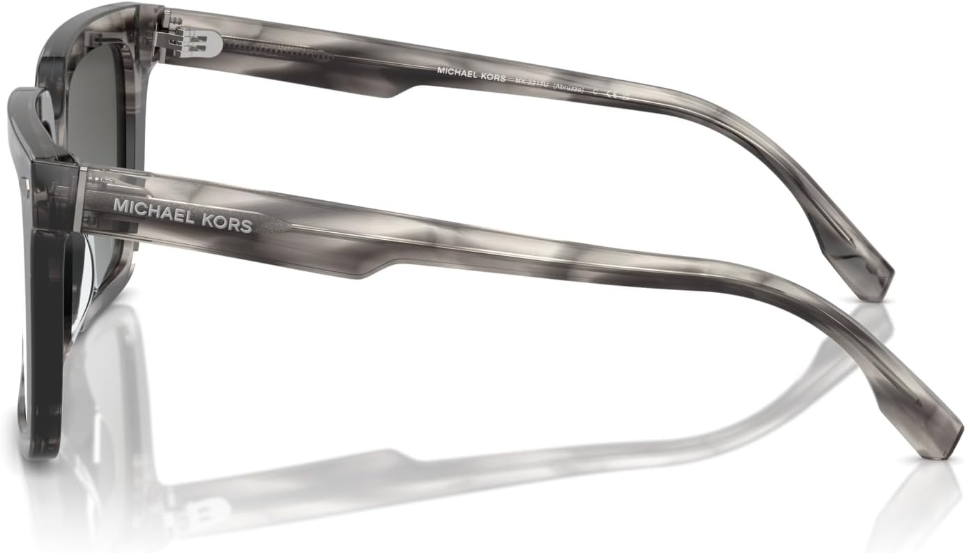 image:imageMichael Kors mens Mk2217u Abruzzo Universal Fit Square SunglassesBlack HornGrey Mirrored Gradient