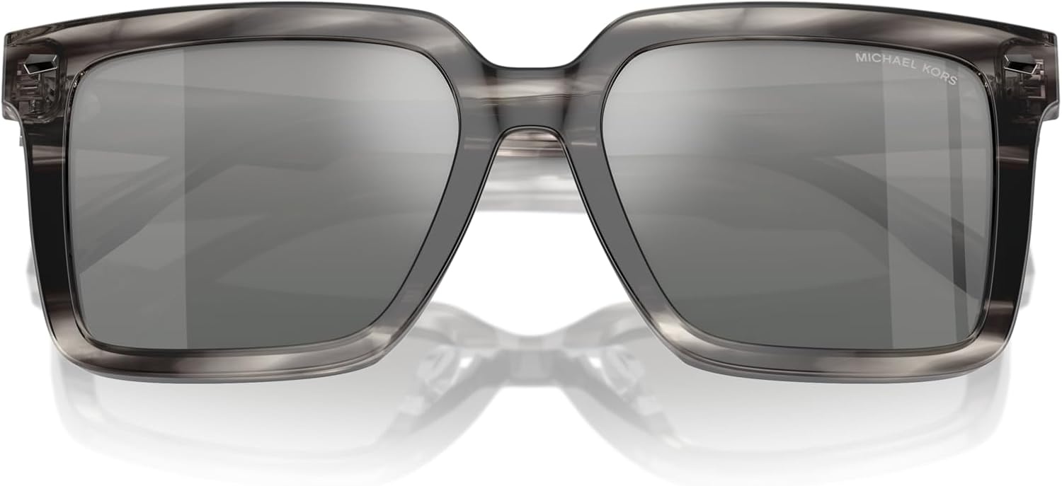 image:imageMichael Kors mens Mk2217u Abruzzo Universal Fit Square SunglassesBlack HornGrey Mirrored Gradient