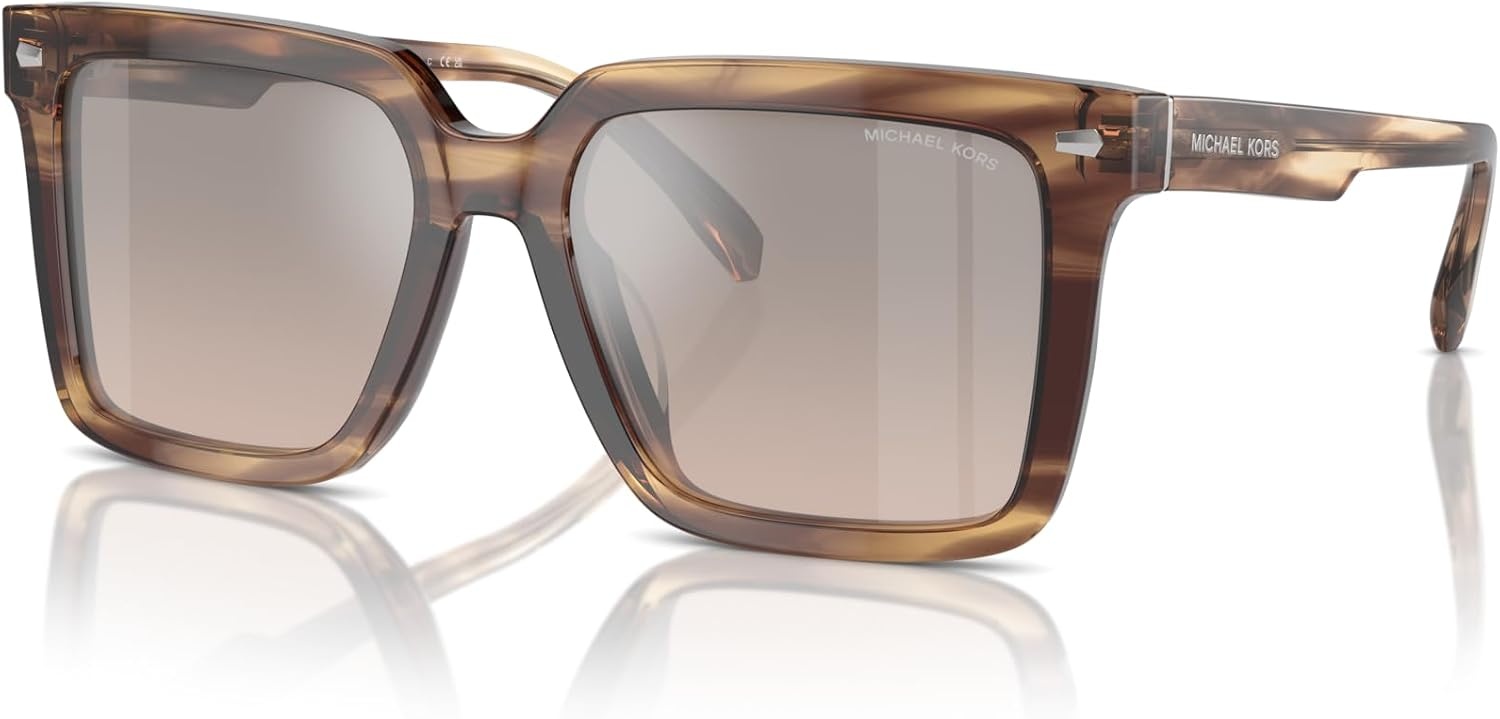 image:imageMichael Kors mens Mk2217u Abruzzo Universal Fit Square SunglassesBrown HornBrown Gradient Black Mirrored