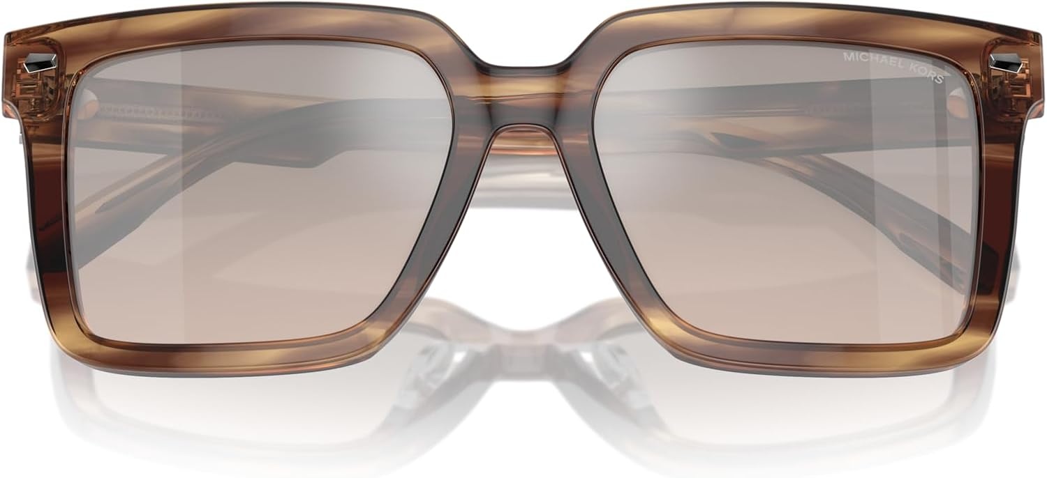 image:imageMichael Kors mens Mk2217u Abruzzo Universal Fit Square SunglassesBrown HornBrown Gradient Black Mirrored