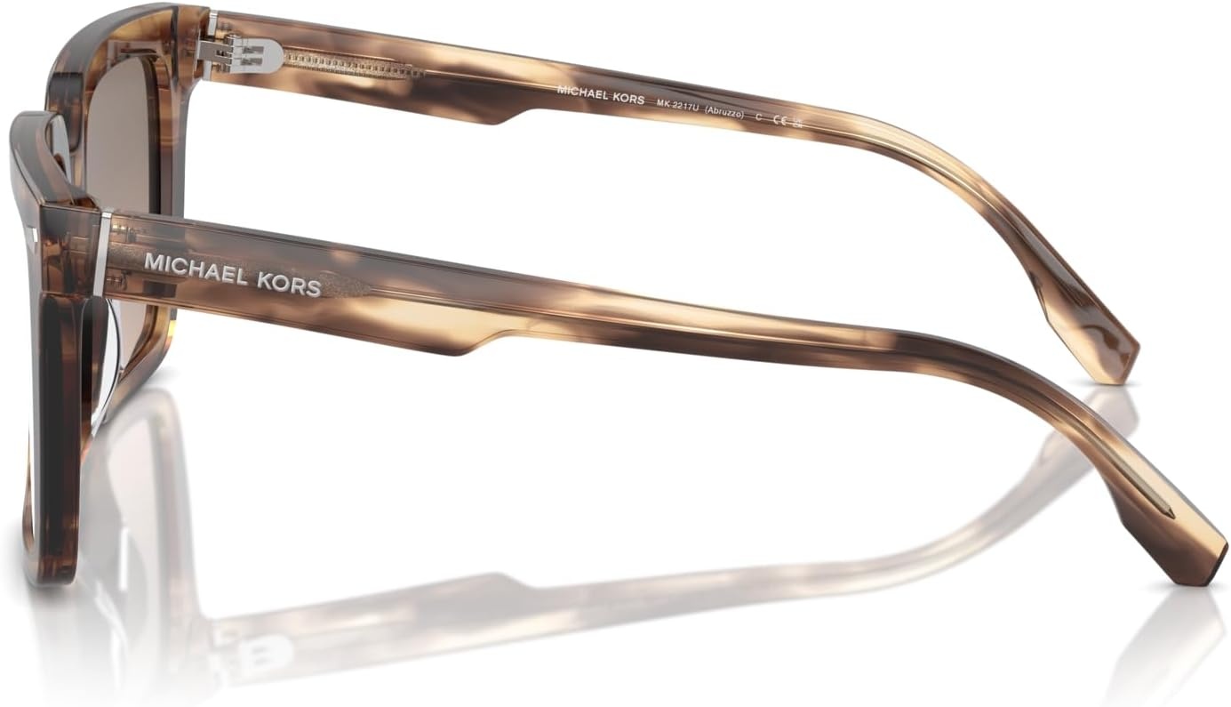 image:imageMichael Kors mens Mk2217u Abruzzo Universal Fit Square SunglassesBrown HornBrown Gradient Black Mirrored