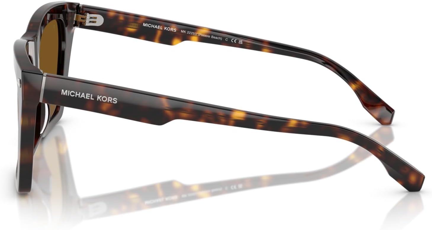 image:imageMichael Kors mens Mk2225u Pebble Beach Universal Fit Square SunglassesDark TortoiseDark Brown Solid Polarized