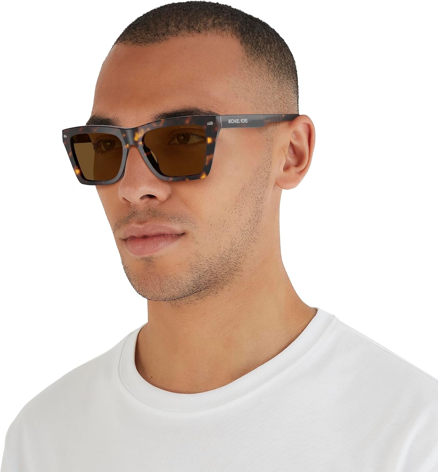 image:imageMichael Kors mens Mk2225u Pebble Beach Universal Fit Square SunglassesDark TortoiseDark Brown Solid Polarized