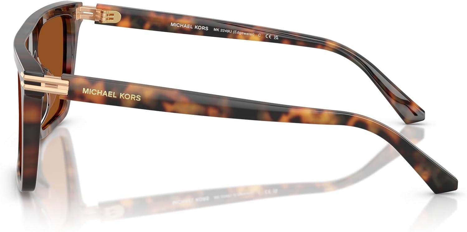 image:imageMichael Kors mens Mk2249u Edgewater Universal Fit Square SunglassesVintage TortoiseBrown Solid