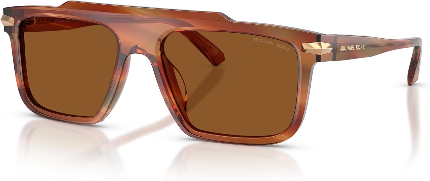 image:imageMichael Kors mens Mk2278u Boston Universal Fit Square SunglassesBrown HornAmber Monochromatic