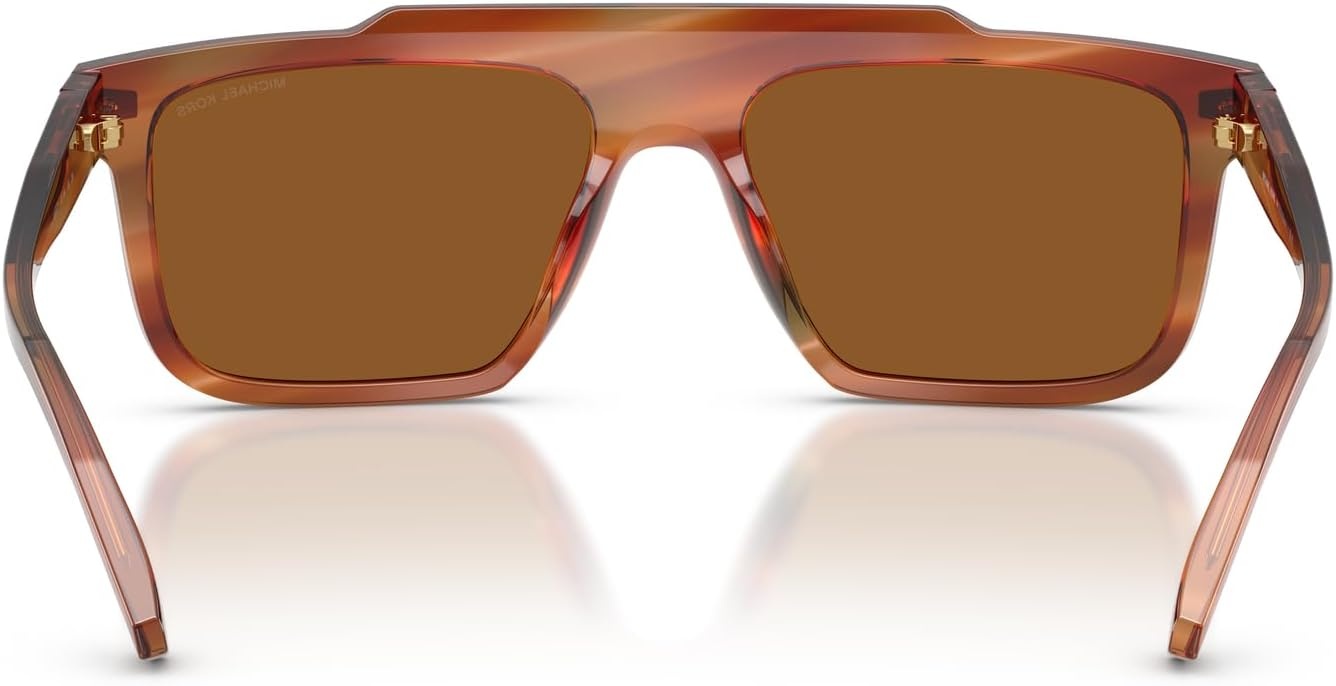 image:imageMichael Kors mens Mk2278u Boston Universal Fit Square SunglassesBrown HornAmber Monochromatic