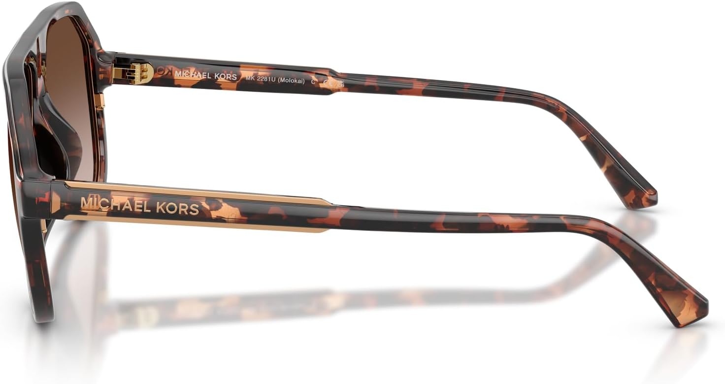 image:imageMichael Kors mens Mk2281u Molokai Universal Fit Aviator SunglassesDark TortoiseSmoke Gradient