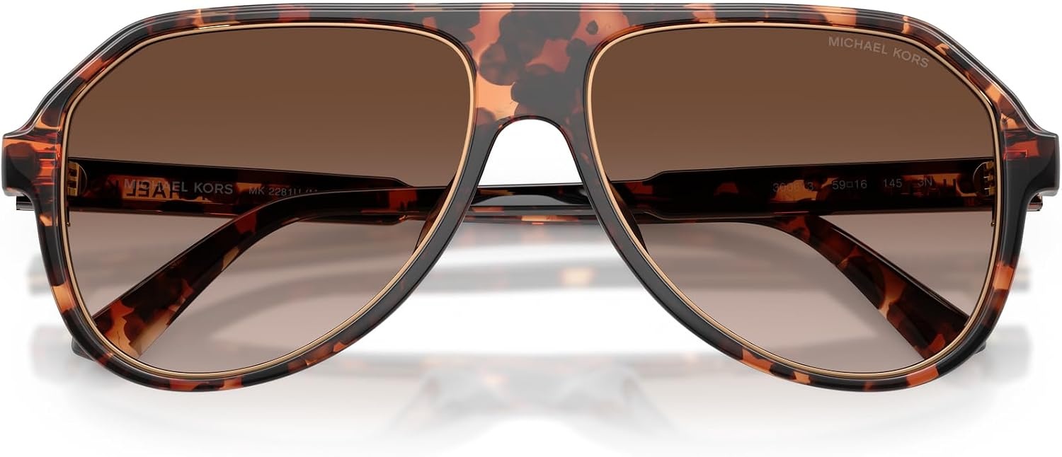 image:imageMichael Kors mens Mk2281u Molokai Universal Fit Aviator SunglassesDark TortoiseSmoke Gradient