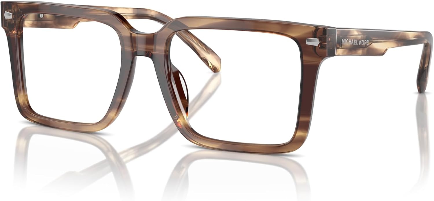 image:imageMichael Kors mens Mk4121u Mosel Universal Fit Square Prescription Eyewear FramesBrown HornDemo Lens