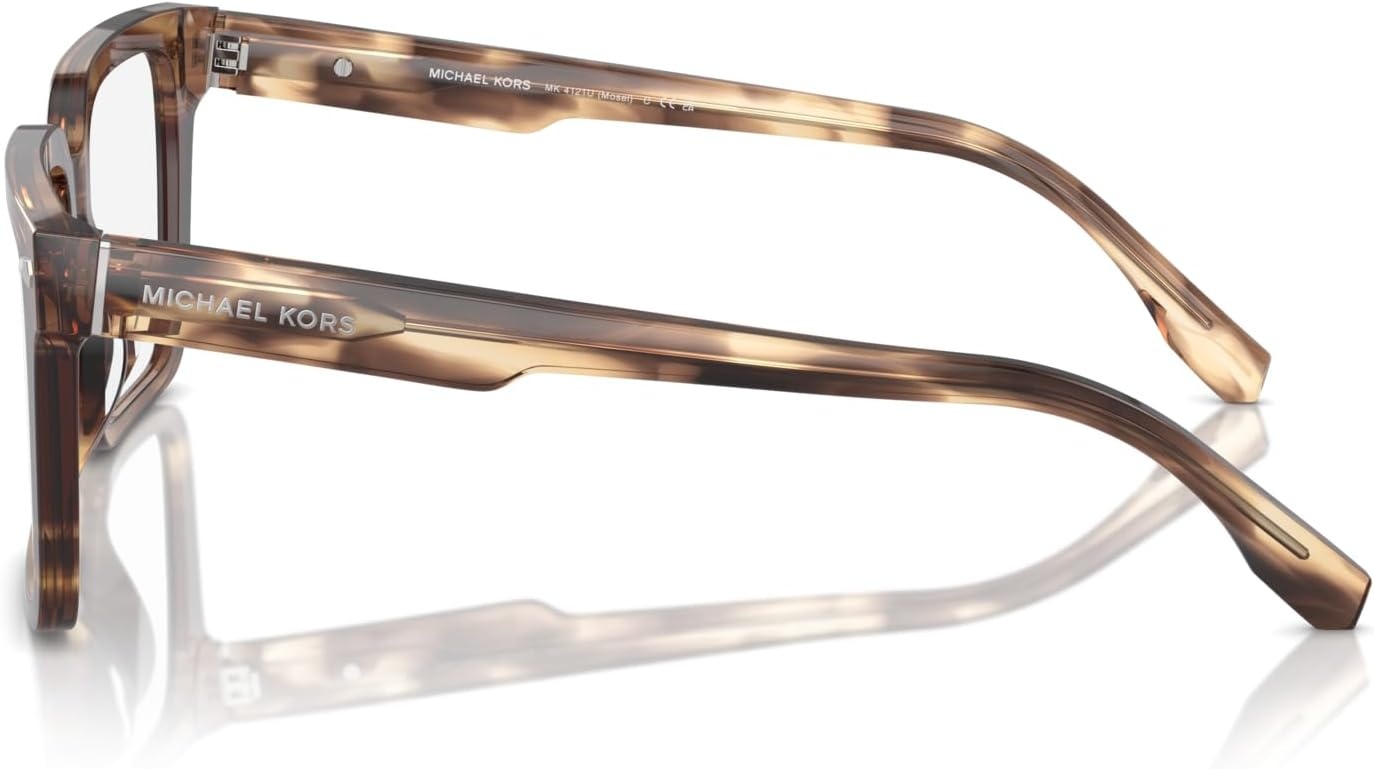 image:imageMichael Kors mens Mk4121u Mosel Universal Fit Square Prescription Eyewear FramesBrown HornDemo Lens