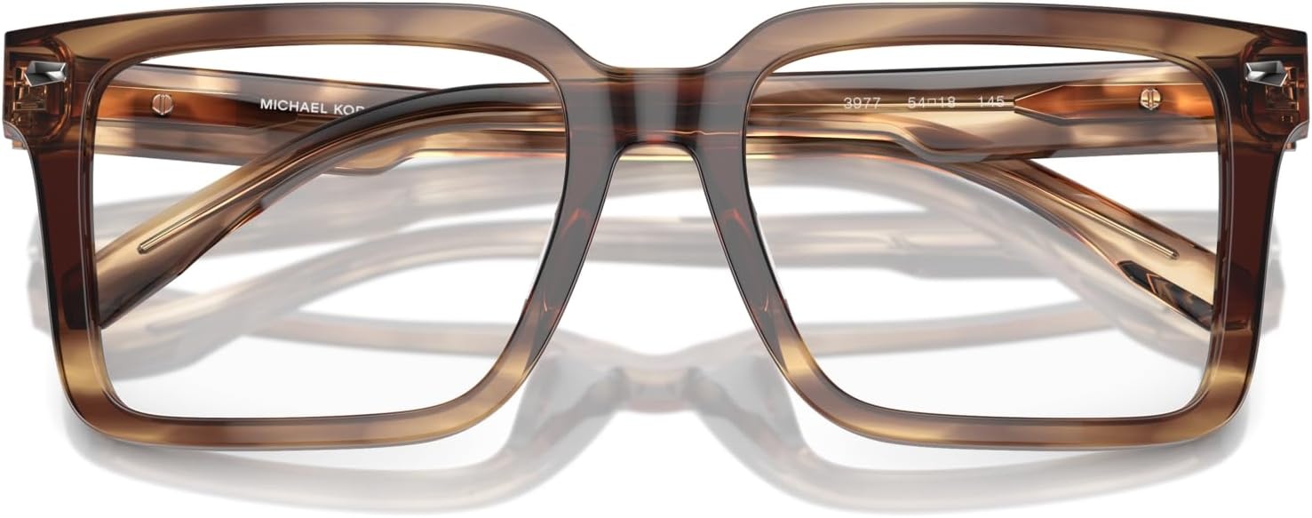 image:imageMichael Kors mens Mk4121u Mosel Universal Fit Square Prescription Eyewear FramesBrown HornDemo Lens