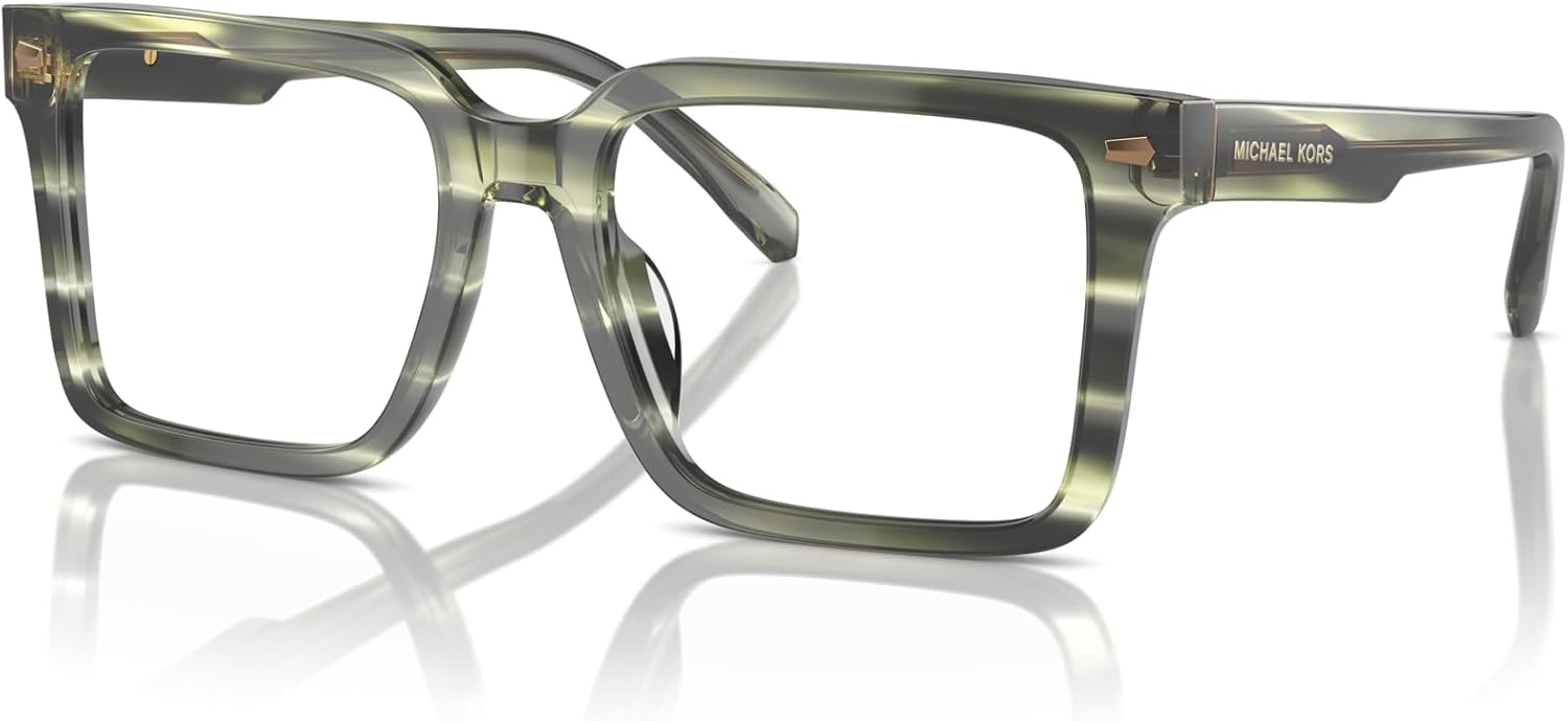 image:imageMichael Kors mens Mk4121u Mosel Universal Fit Square Prescription Eyewear FramesOlive HornDemo Lens