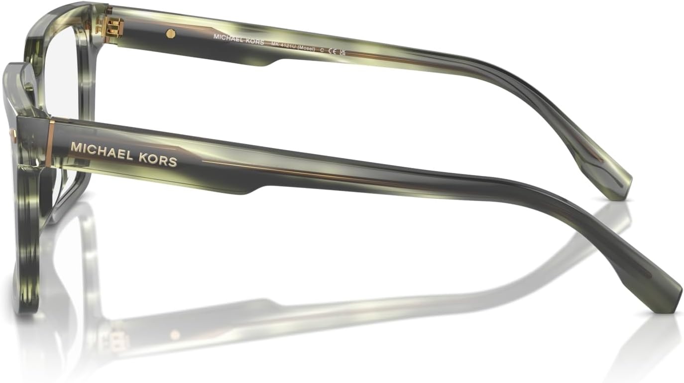 image:imageMichael Kors mens Mk4121u Mosel Universal Fit Square Prescription Eyewear FramesOlive HornDemo Lens