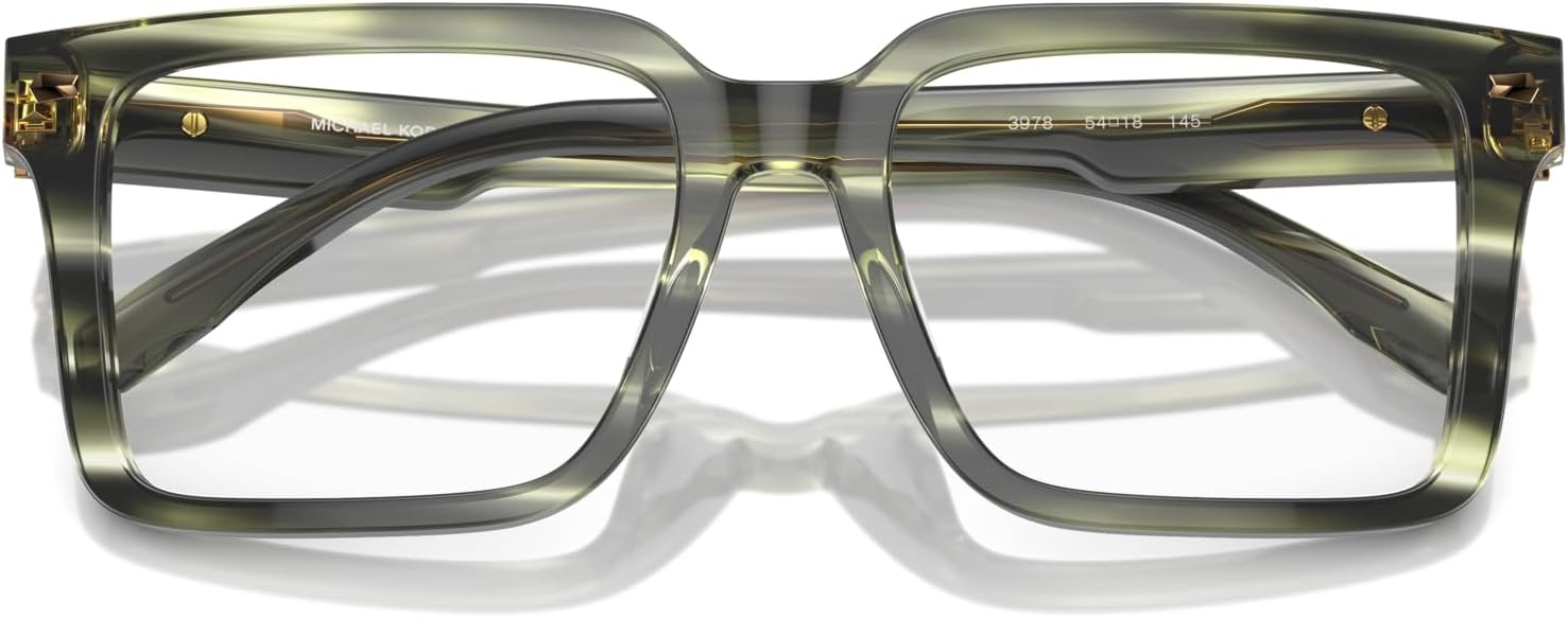 image:imageMichael Kors mens Mk4121u Mosel Universal Fit Square Prescription Eyewear FramesOlive HornDemo Lens