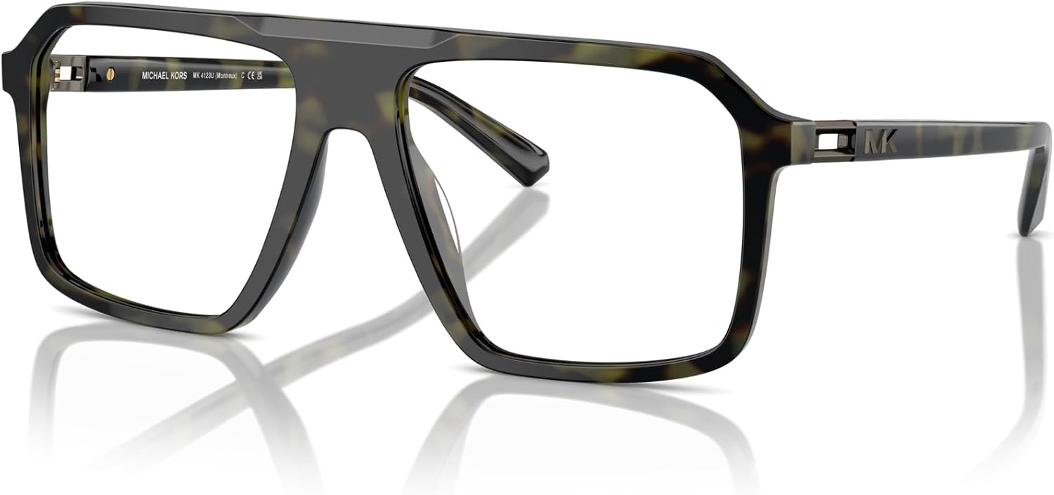 image:imageMichael Kors mens Mk4123u Montreux Universal Fit Square Prescription Eyewear FramesOlive TortoiseDemo Lens