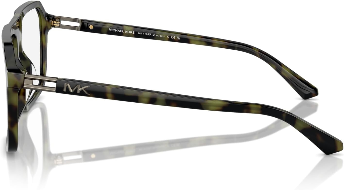 image:imageMichael Kors mens Mk4123u Montreux Universal Fit Square Prescription Eyewear FramesOlive TortoiseDemo Lens