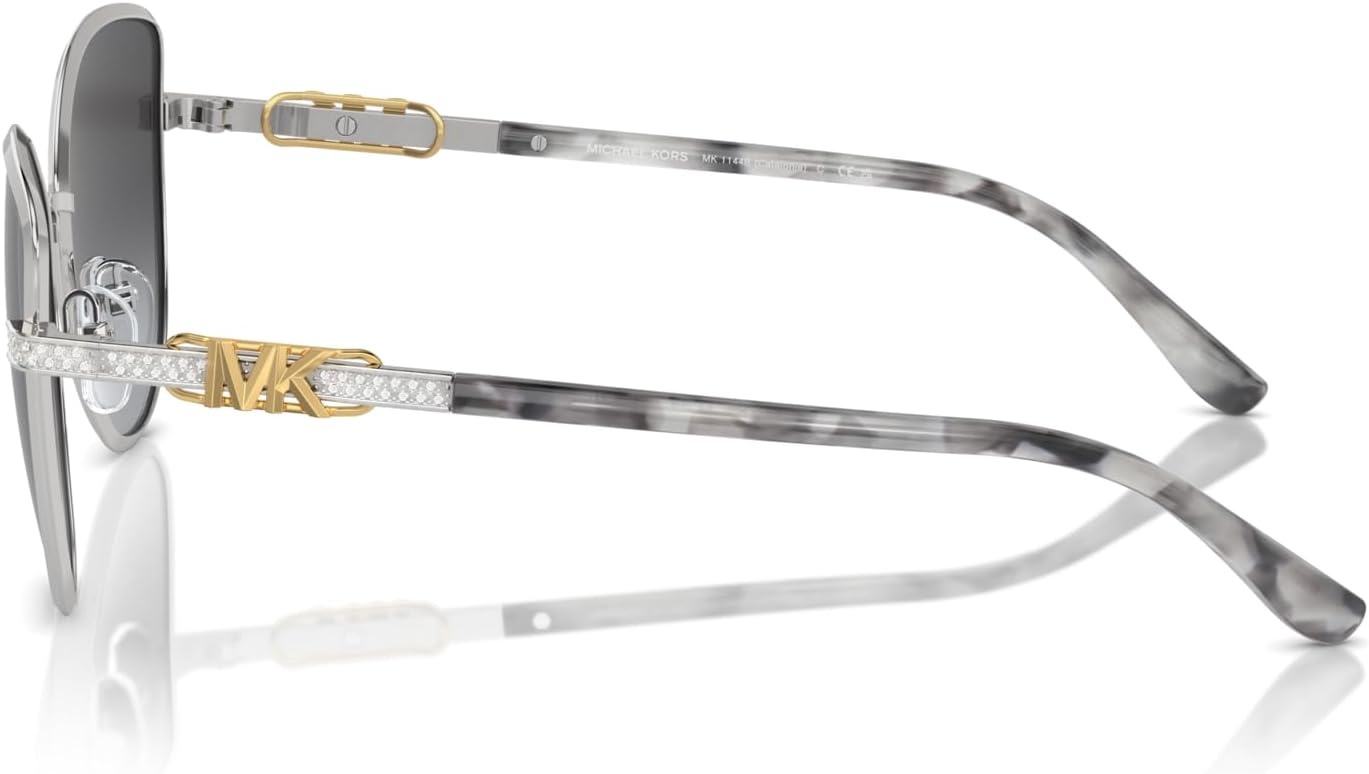 image:imageMichael Kors womens Mk1144b Catalonia Cat Eye SunglassesShiny SilverNavy Gradient