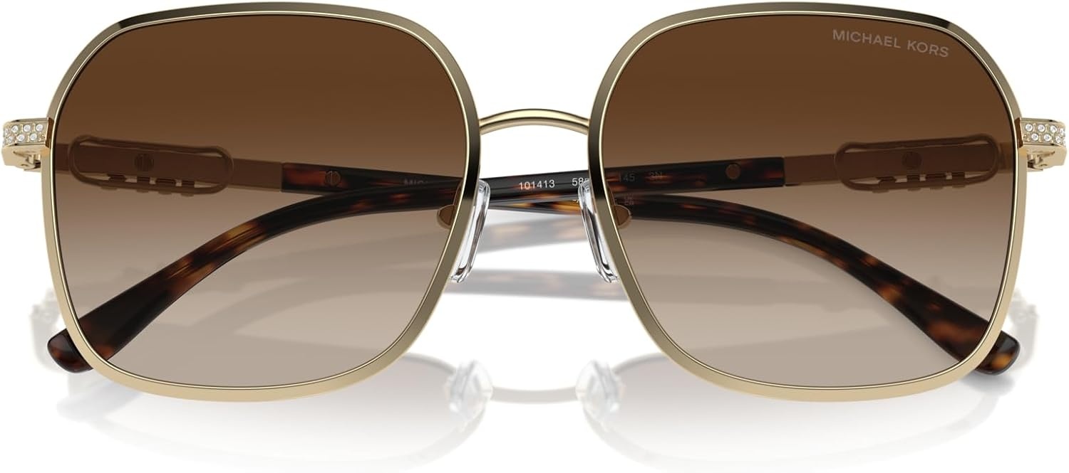 image:imageMichael Kors womens Mk1145b Cadiz Square SunglassesShiny Light GoldBrown Gradient