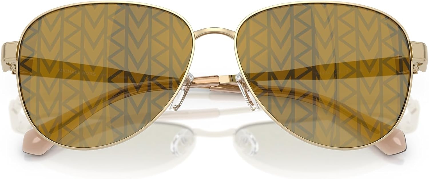 image:imageMichael Kors womens Mk1160 Biarritz Aviator SunglassesLight GoldDark Brown Monochromatic