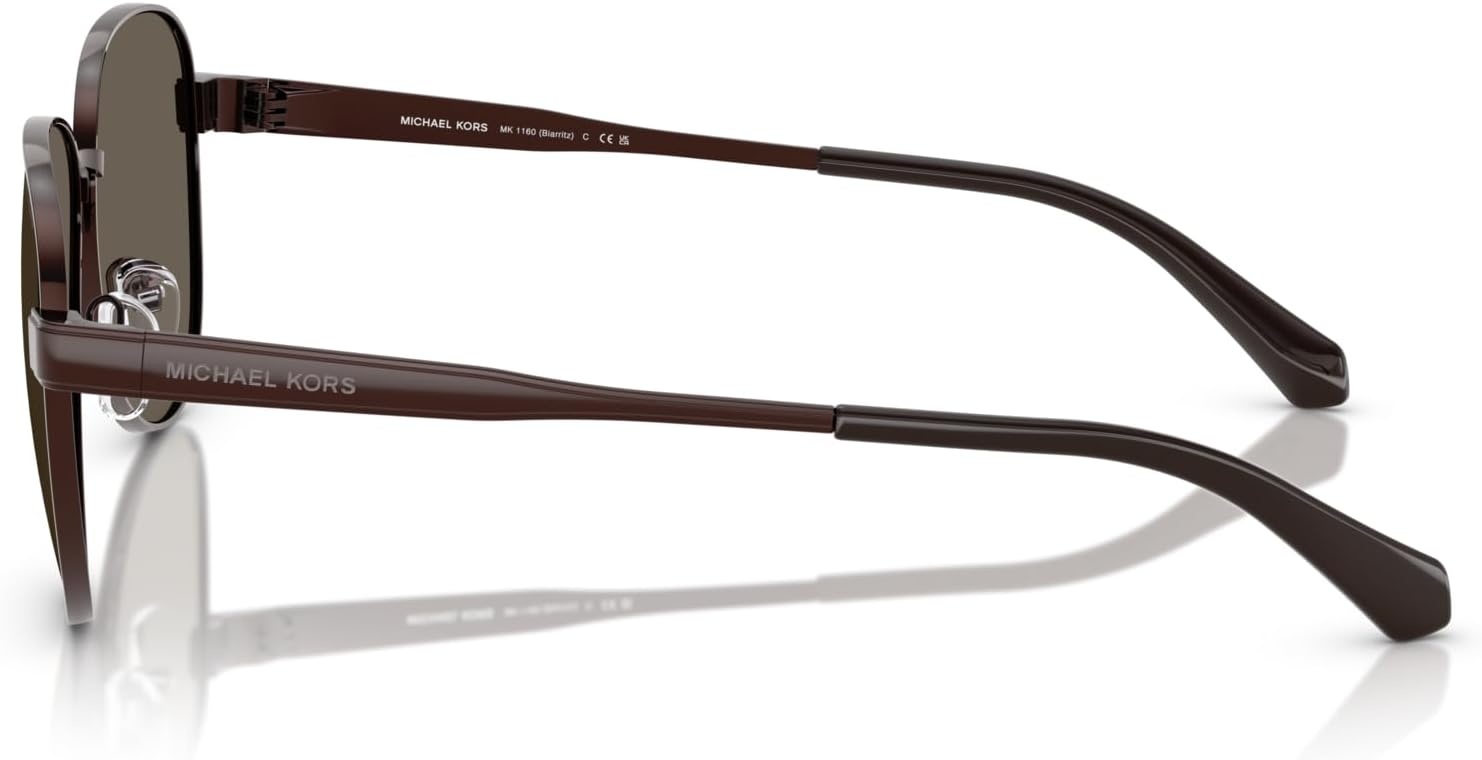 image:imageMichael Kors womens Mk1160 Biarritz Aviator SunglassesShiny ChocolateChocolate Solid