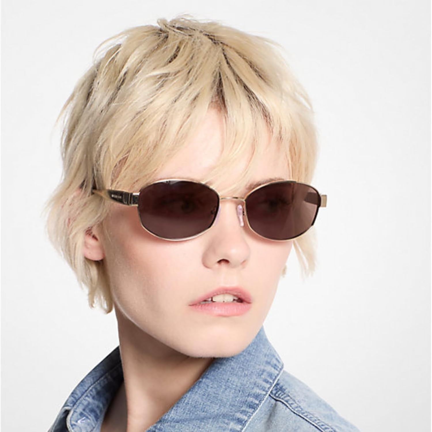image:imageMichael Kors womens Mk1161 Monte Carlo Oval SunglassesLight GoldBrown Solid