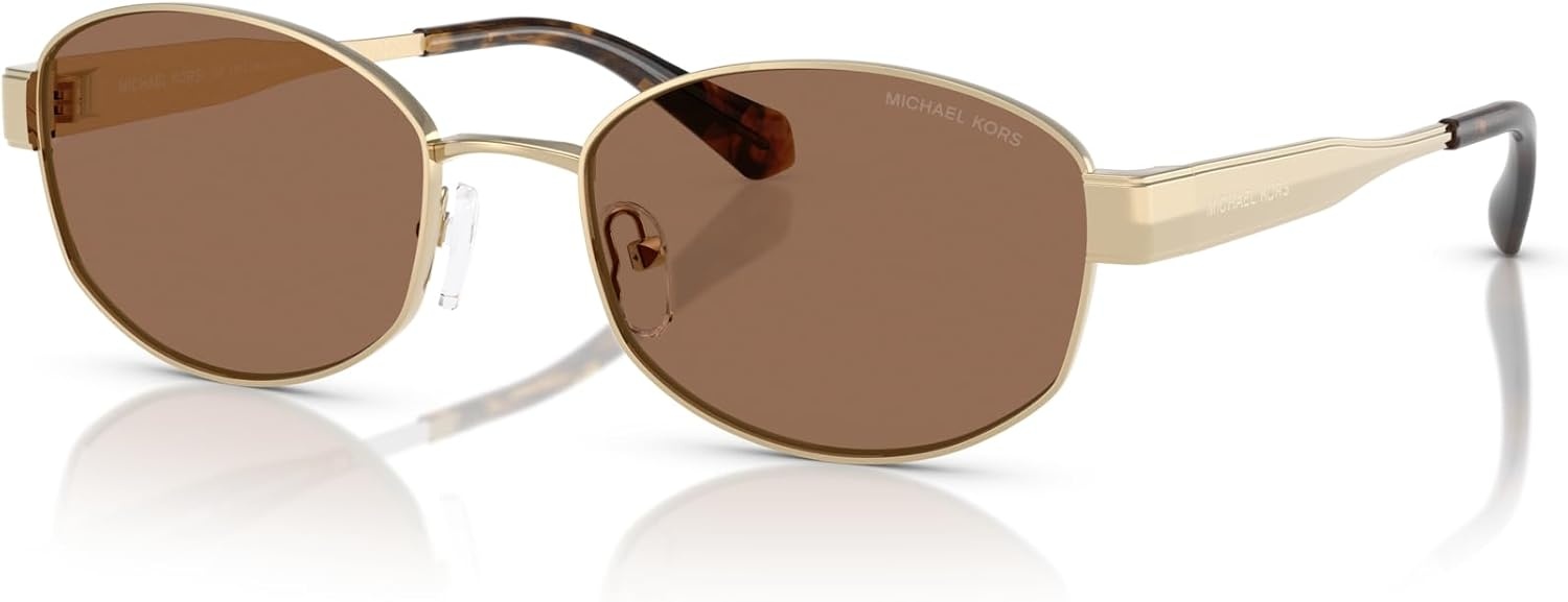 image:imageMichael Kors womens Mk1161 Monte Carlo Oval SunglassesLight GoldBrown Solid