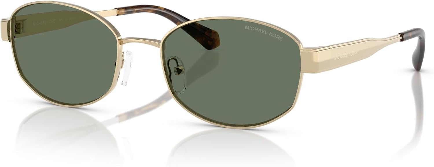 image:imageMichael Kors womens Mk1161 Monte Carlo Oval SunglassesLight GoldGreen Solid