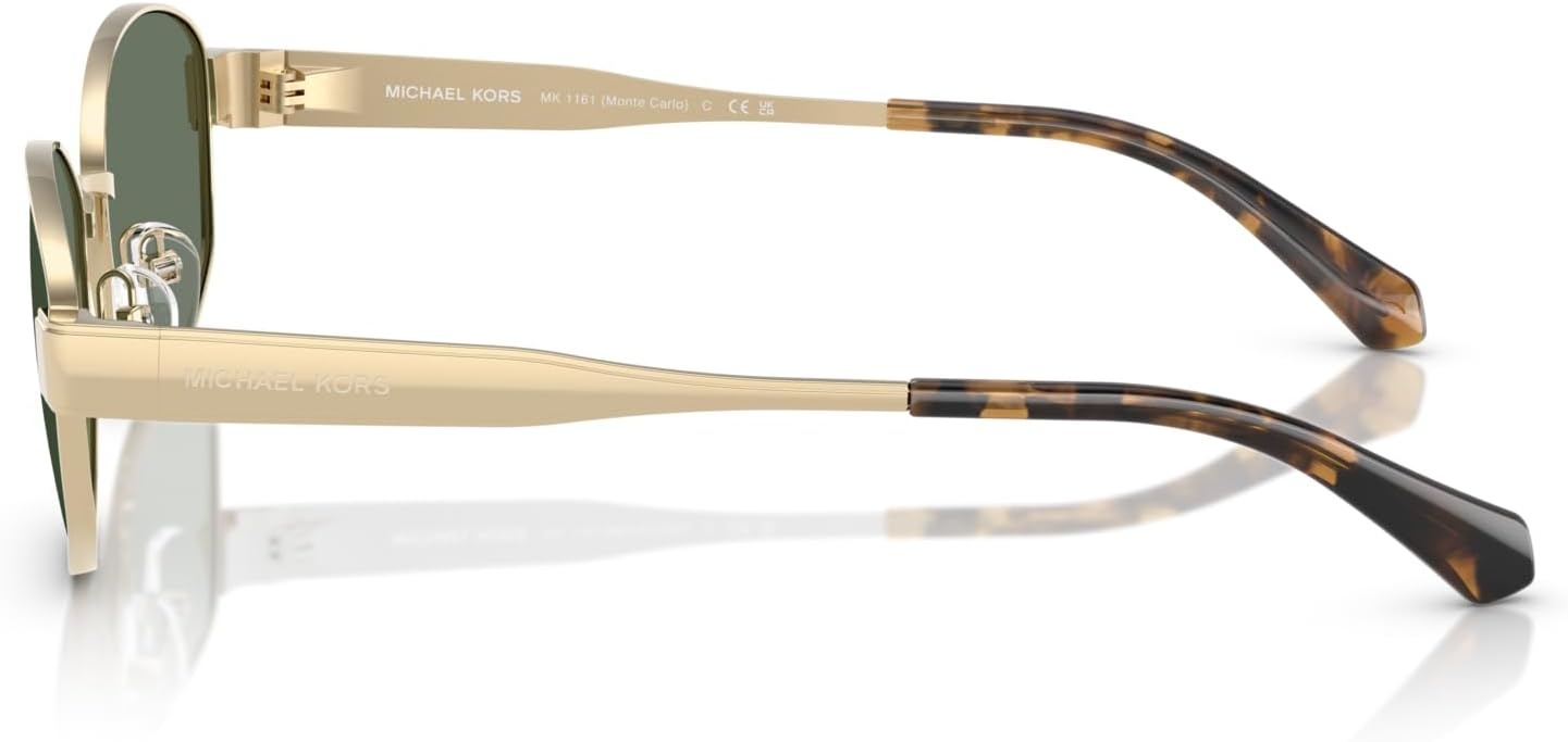 image:imageMichael Kors womens Mk1161 Monte Carlo Oval SunglassesLight GoldGreen Solid