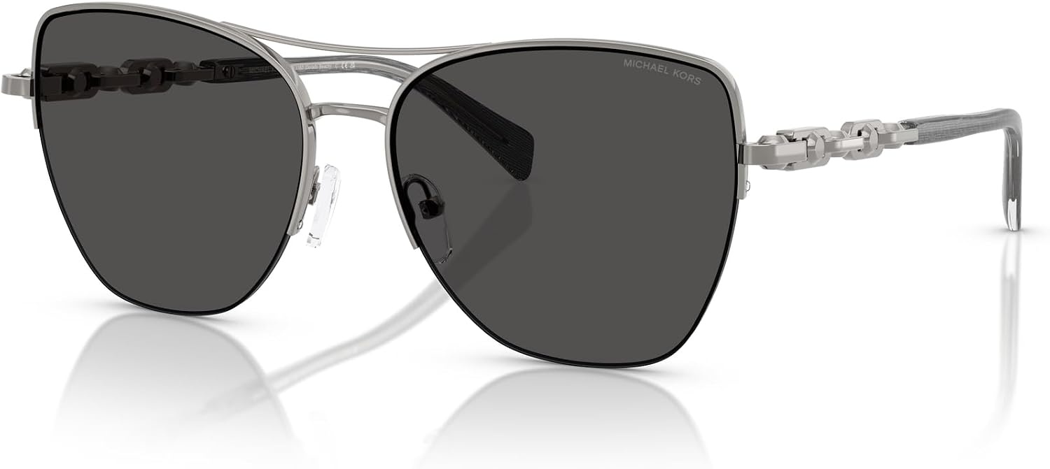image:imageMichael Kors womens Mk1163 Dorado Beach Square SunglassesGunmetal ShinyDark Grey Solid